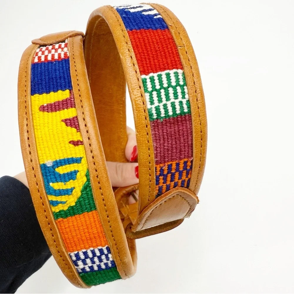 Handmade Genuine Leather Boho Indie Guatemalan Crafted Belt, Size 32